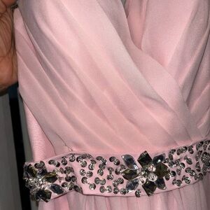 Elegant Pink Gown with Embellished Details